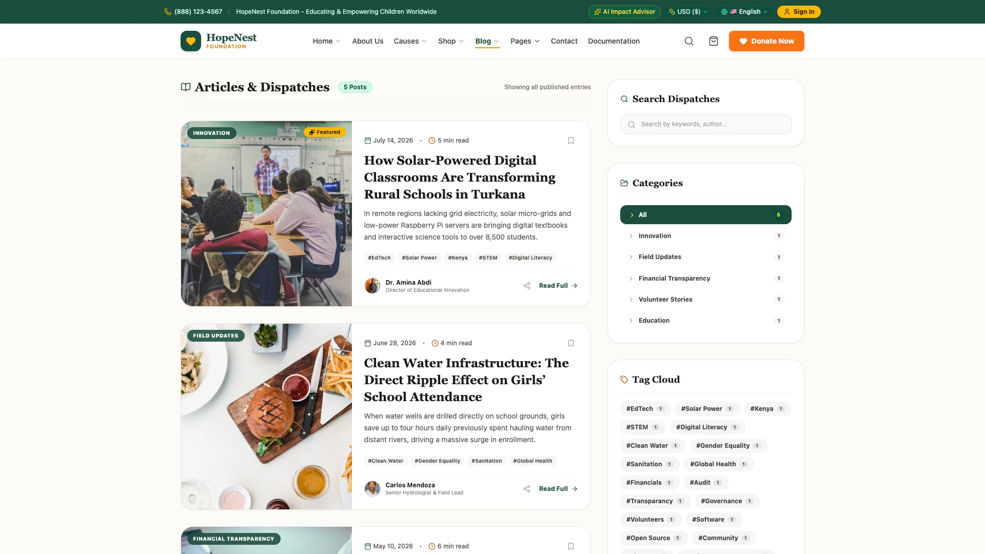 HopeNest - NGO, Charity & Donation Next.js Tailwind Template