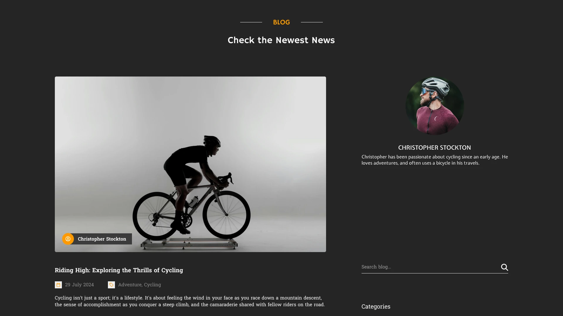 Trail - Modern Cycling and Outdoor Brands Figma Website Template