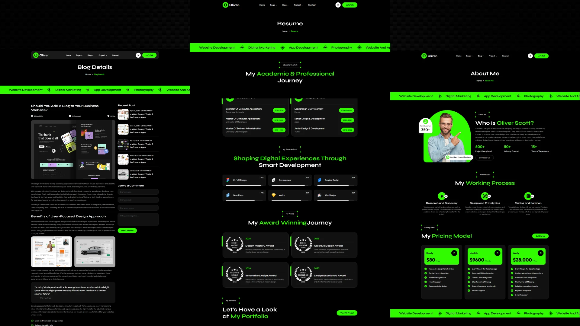 Oliver - Professional CV Resume Portfolio Template