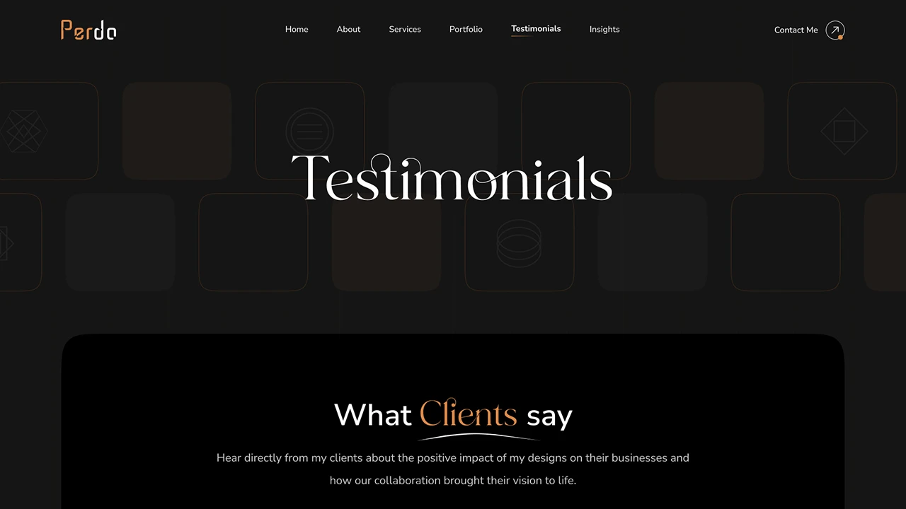Perdo - Personal Portfolio Figma Template