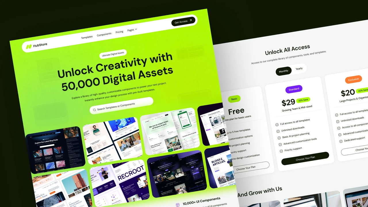 HubStore - Product Membership Figma Template Store