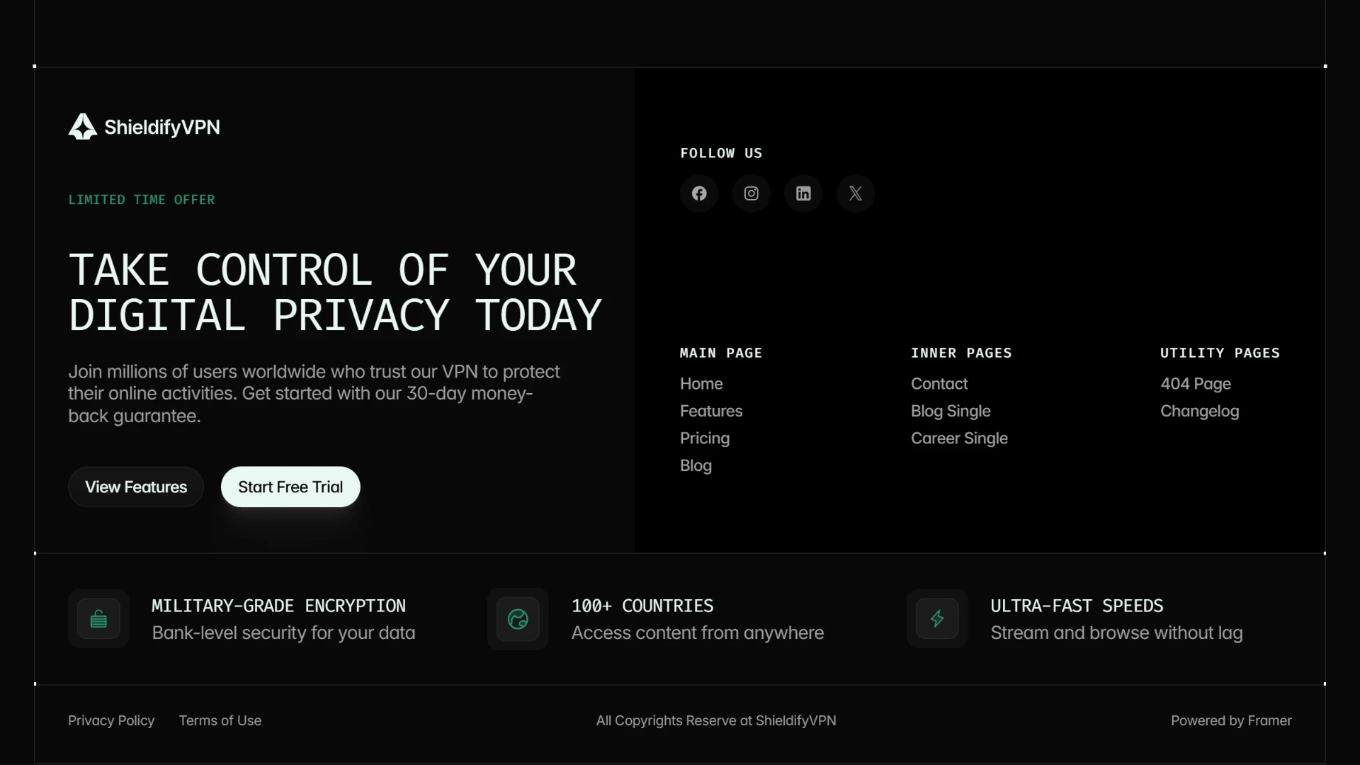 ShieldifyVPN - VPN, Privacy & Security Ecommerce HTML Template