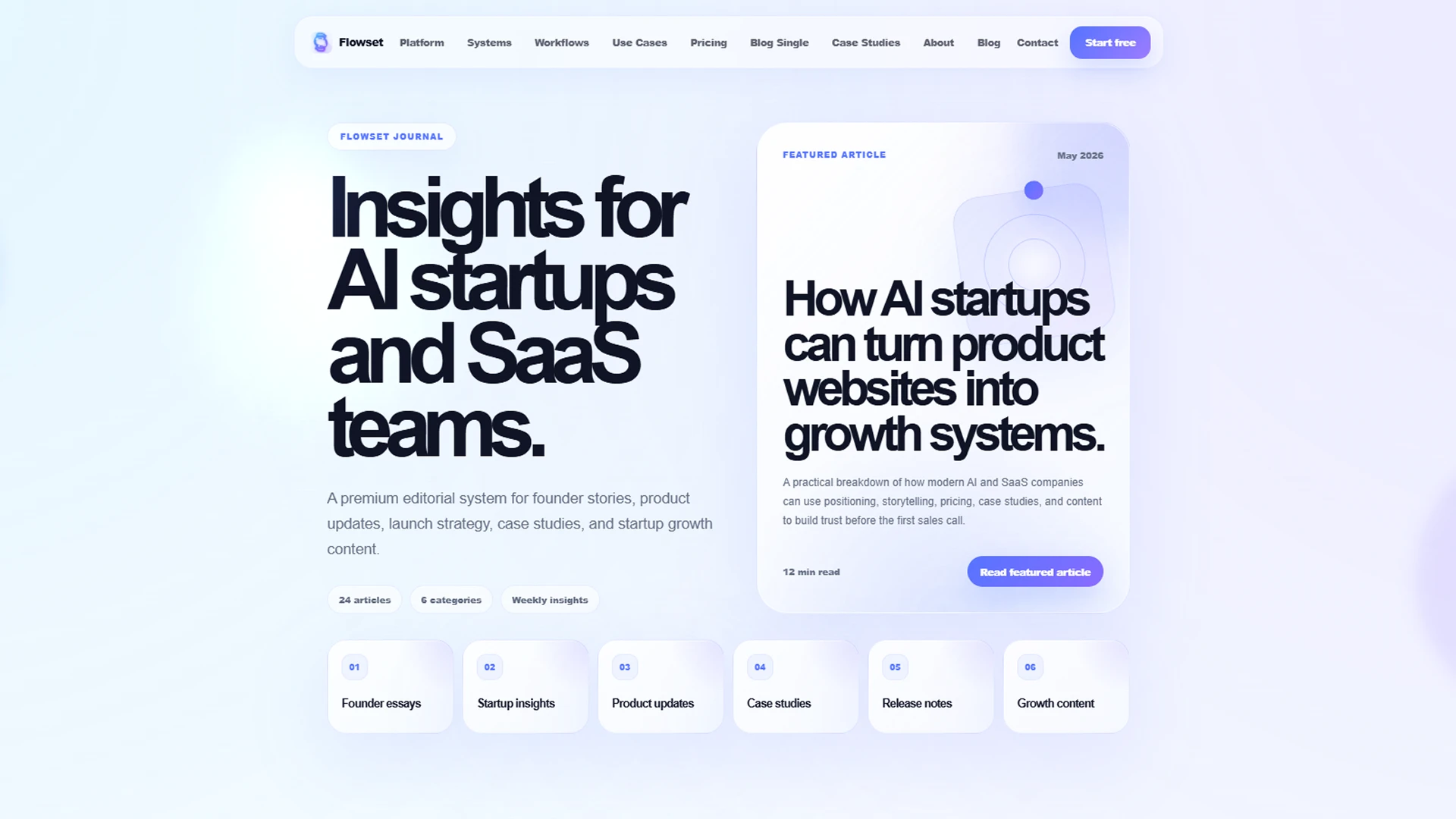 Flowset - Modern SaaS Startup Website Template
