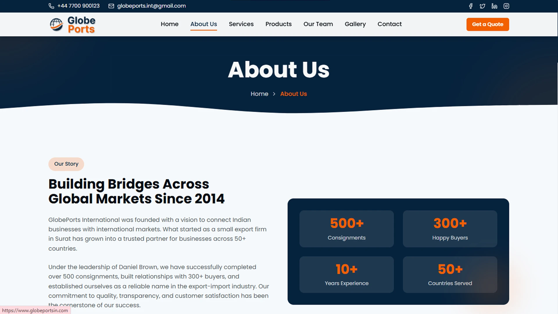 GlobePorts - Import Export Business Website Next.js Tailwind CSS