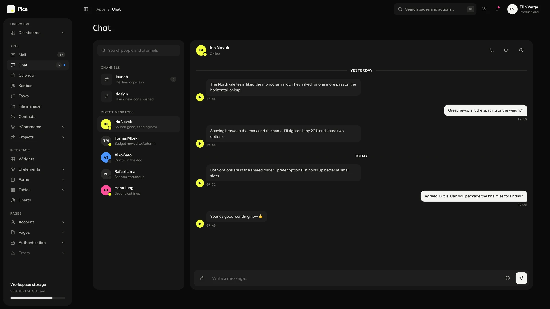 Pica - Minimal Black & White Admin Dashboard Template