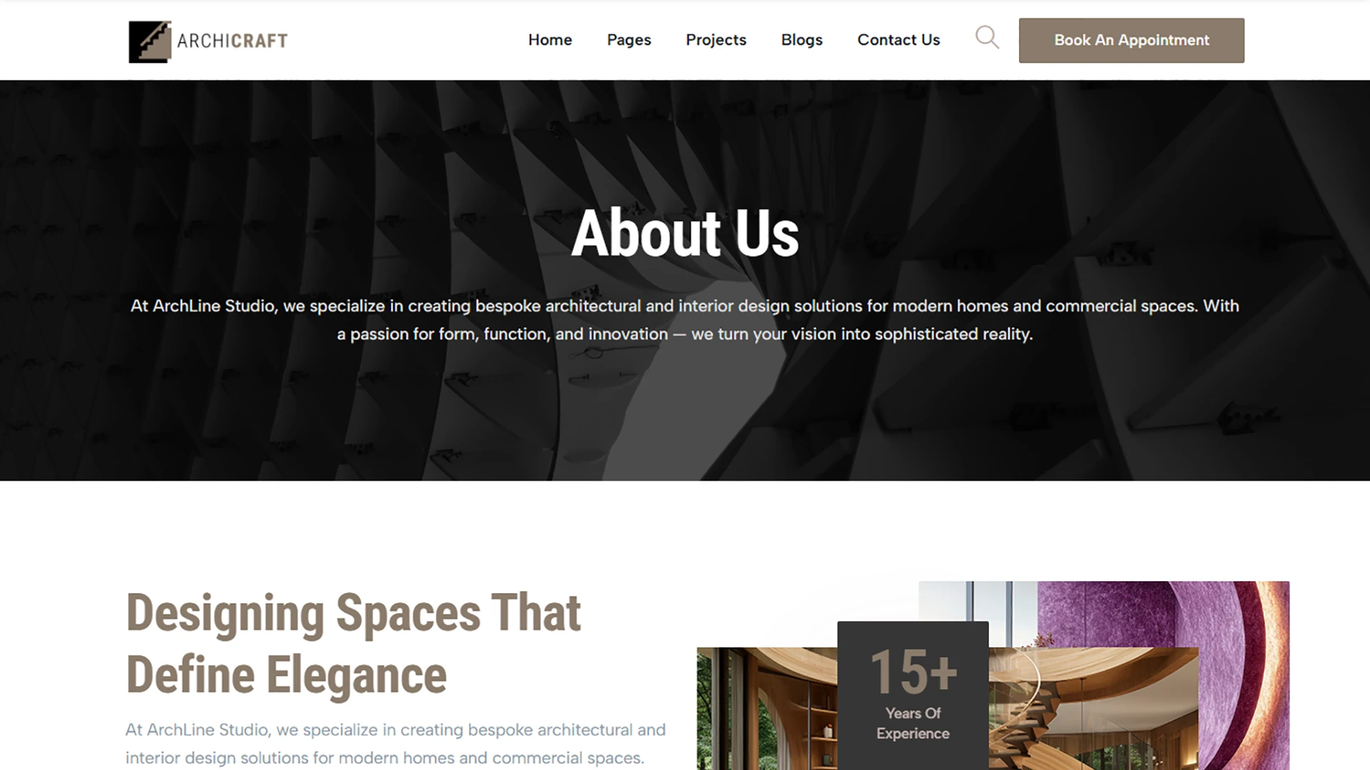 ArchiCraft - Architecture & Interior Design HTML Template