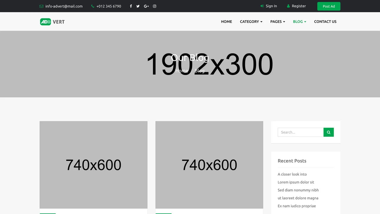 Advert - Classified Ads Template