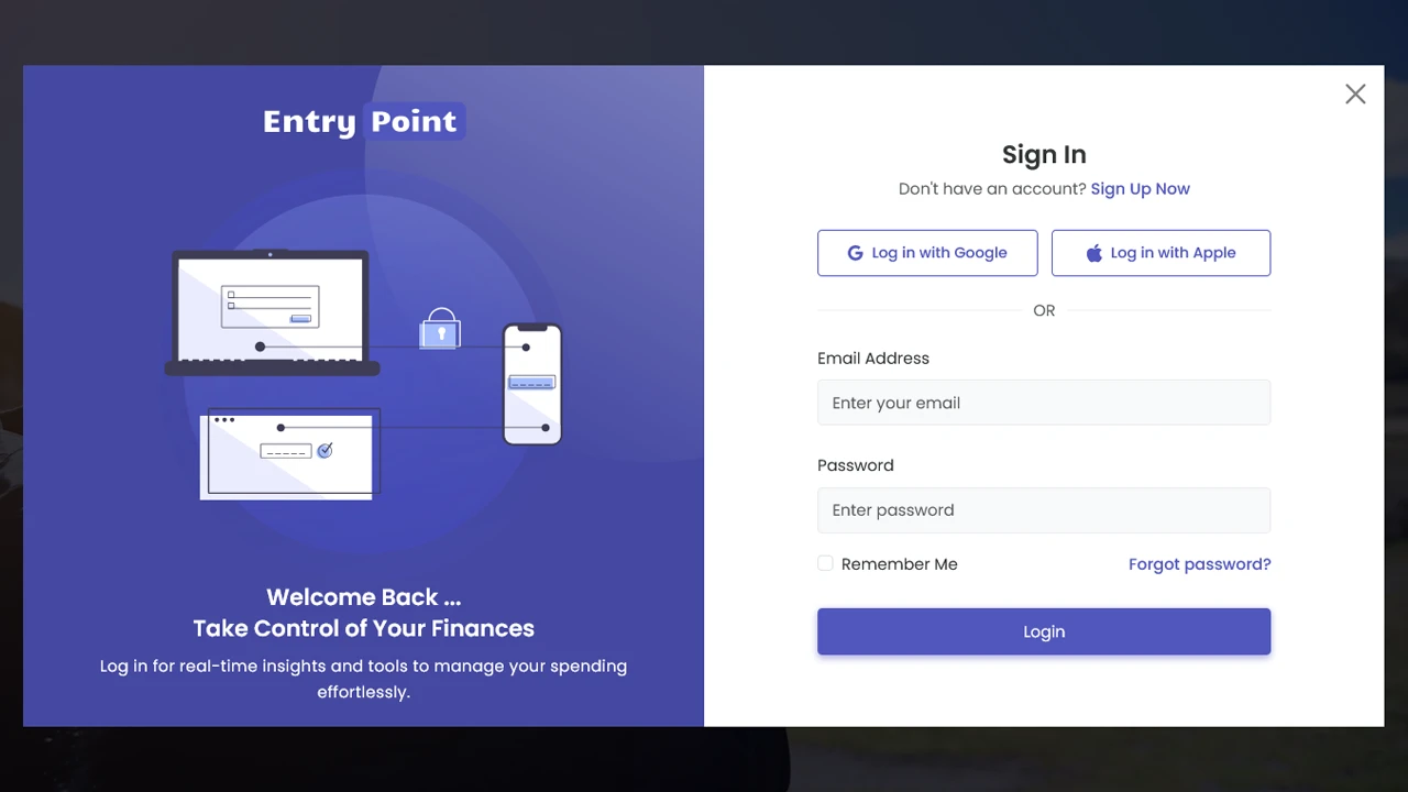 EntryPoint - Login & Register Form HTML Templates Collection
