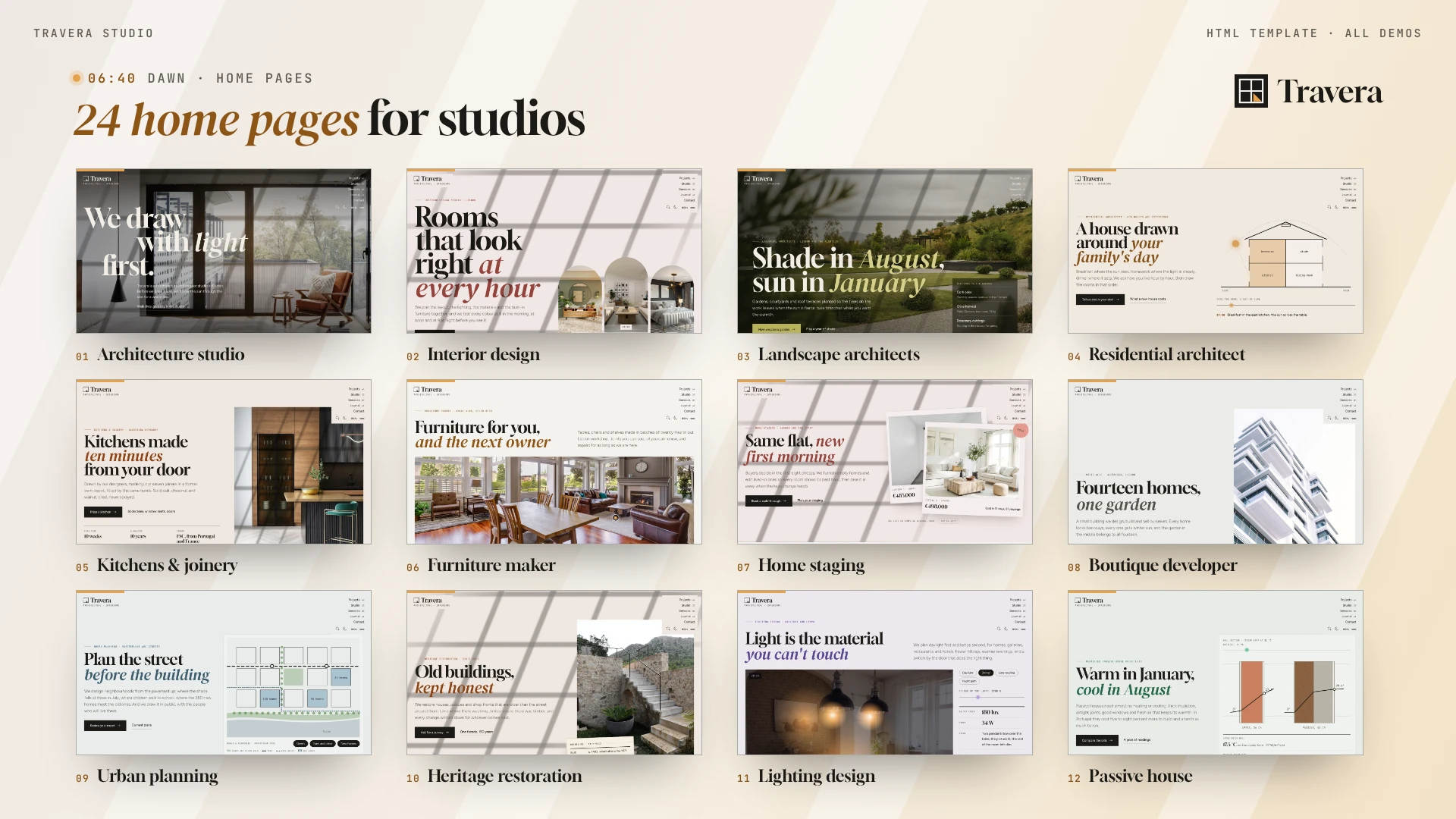 Travera - Architecture & Interior Design HTML Template (Screenshot 1 of 16)