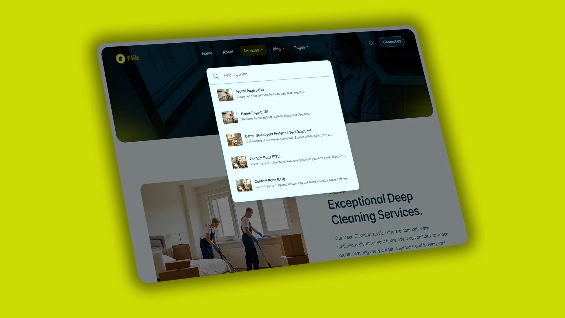 Flib - HTML Website Template For Premium Home Cleaning Services
