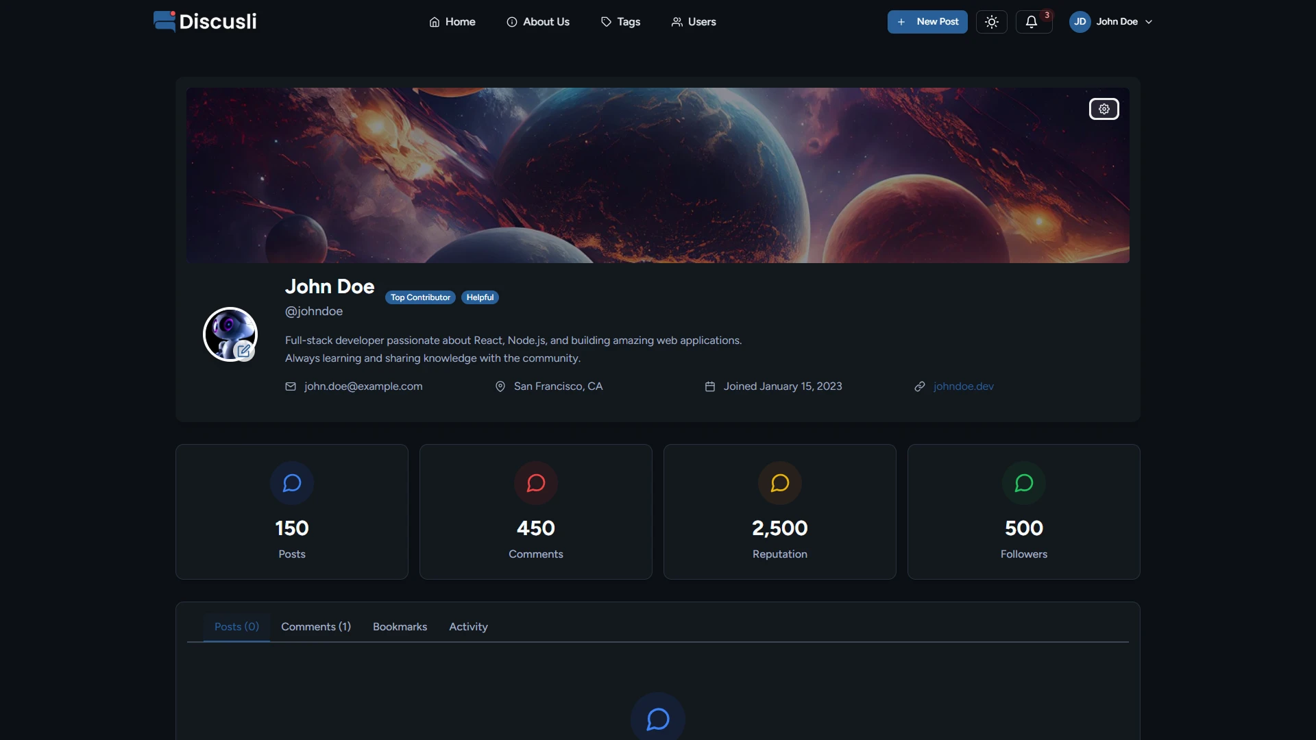 Discusli - Forum Website Template Modern Community Platform Design
