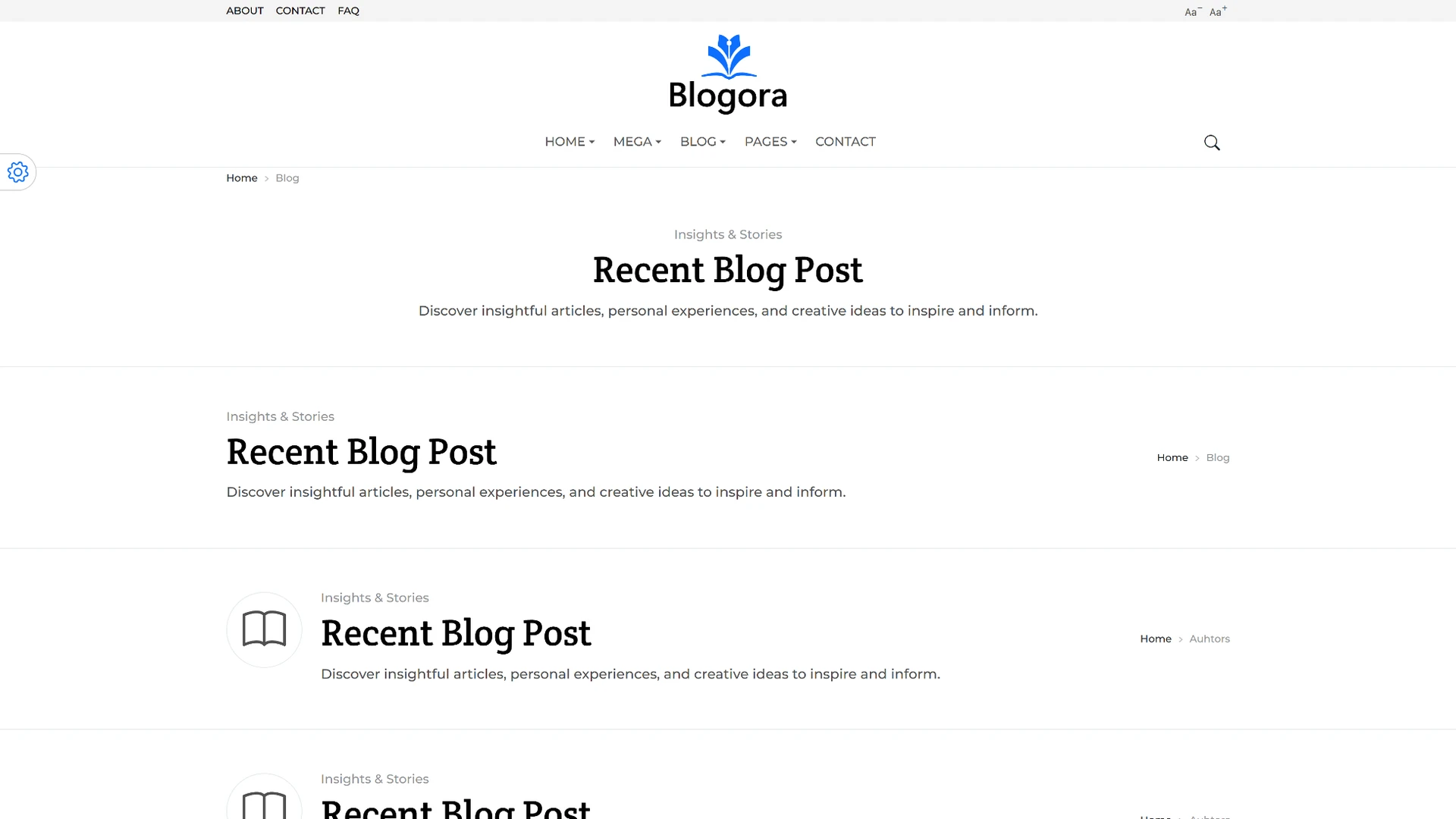 Blogora - Simple Personal Blog & Portfolio HTML Templates