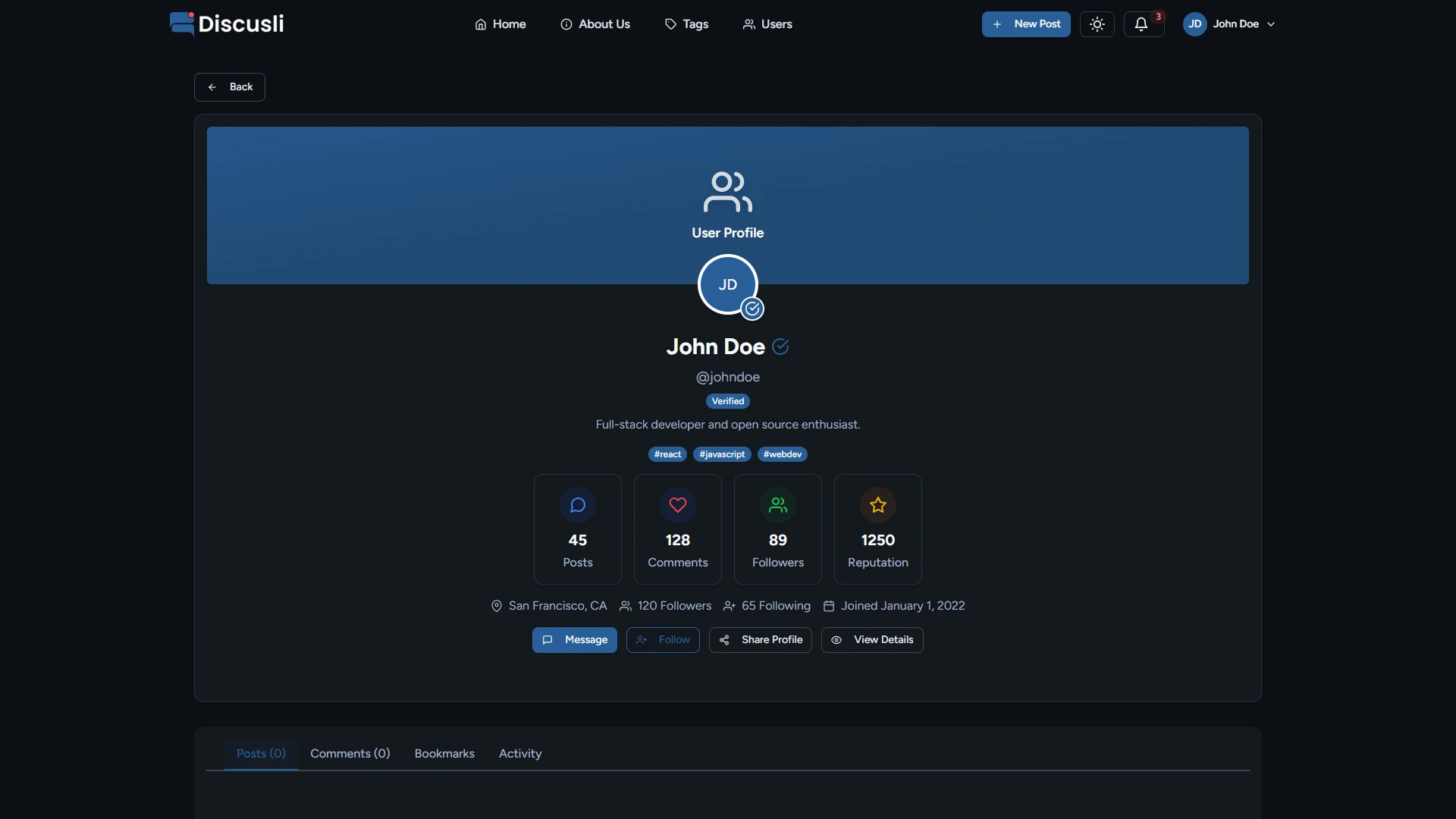 Discusli - Forum Website Template Modern Community Platform Design