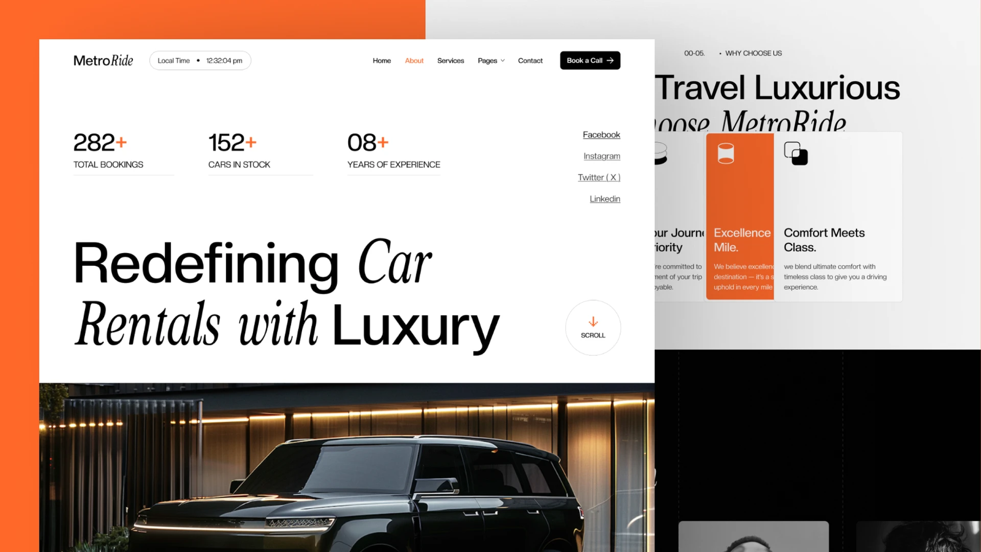 MetroRide - Luxury Car & Taxi Rental Framer & Figma Template