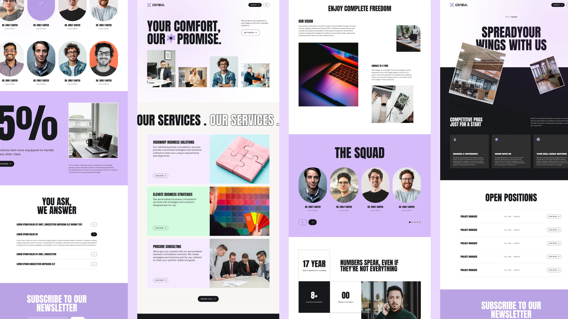 Consul X - Consulting, Consultancy Agency & Business Framer & Figma Template
