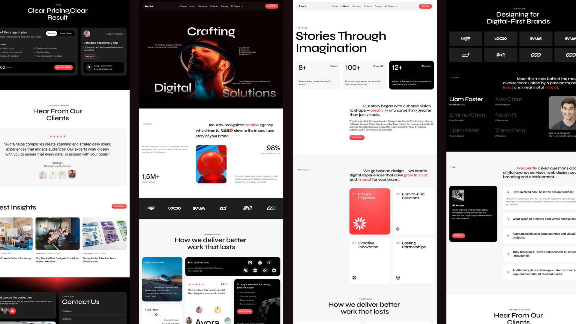 Avora - Swiss Agency & Marketing Agency Framer and Figma Template