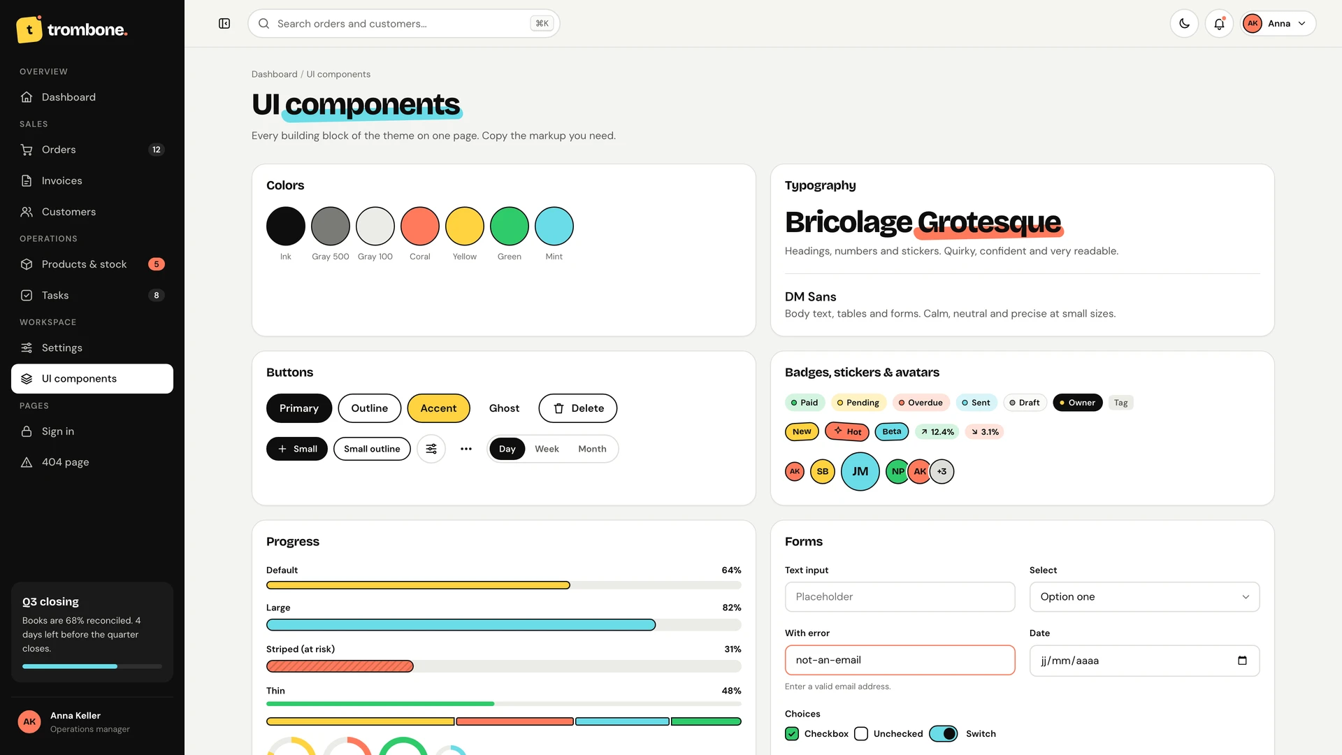 Trombone - Minimalist & Playful ERP Admin Dashboard Template