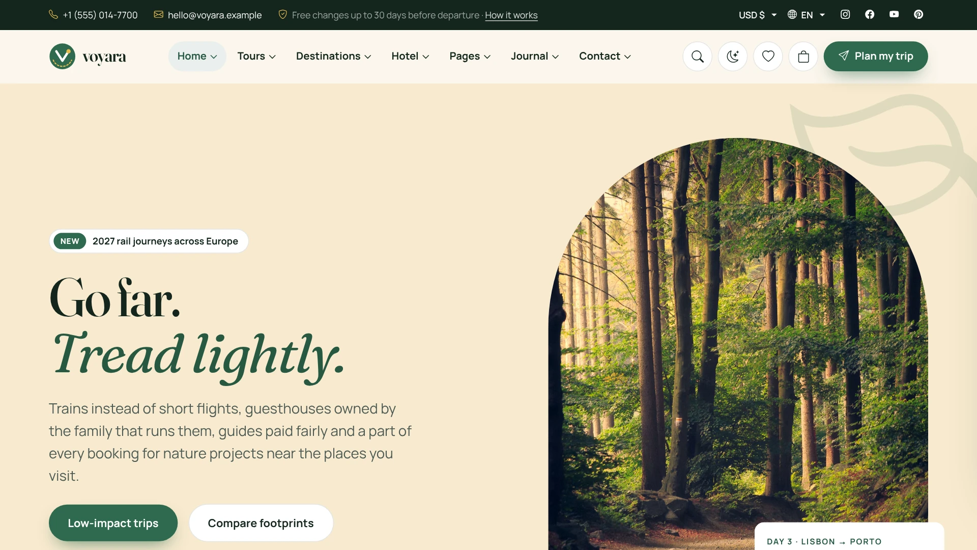 Voyara - Travel Agency & Boutique Hotel HTML Template