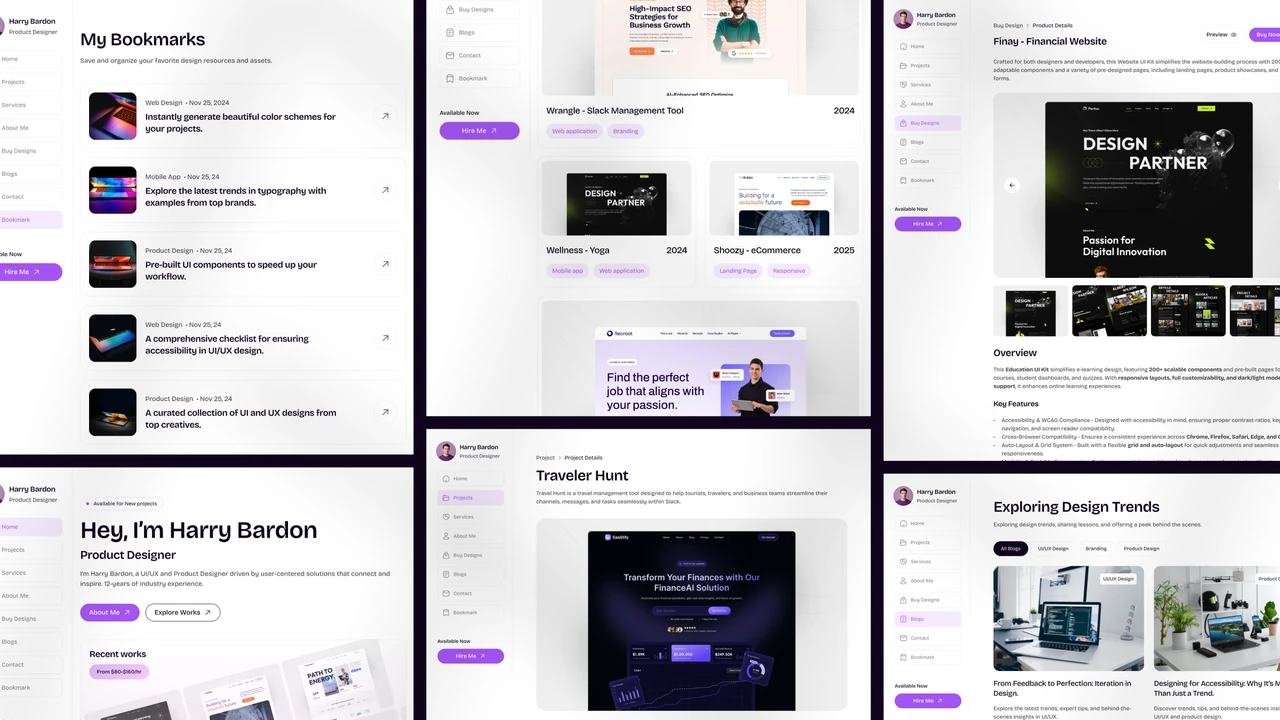 Hyperfolio - Dashboard Personal Portfolio Framer Website