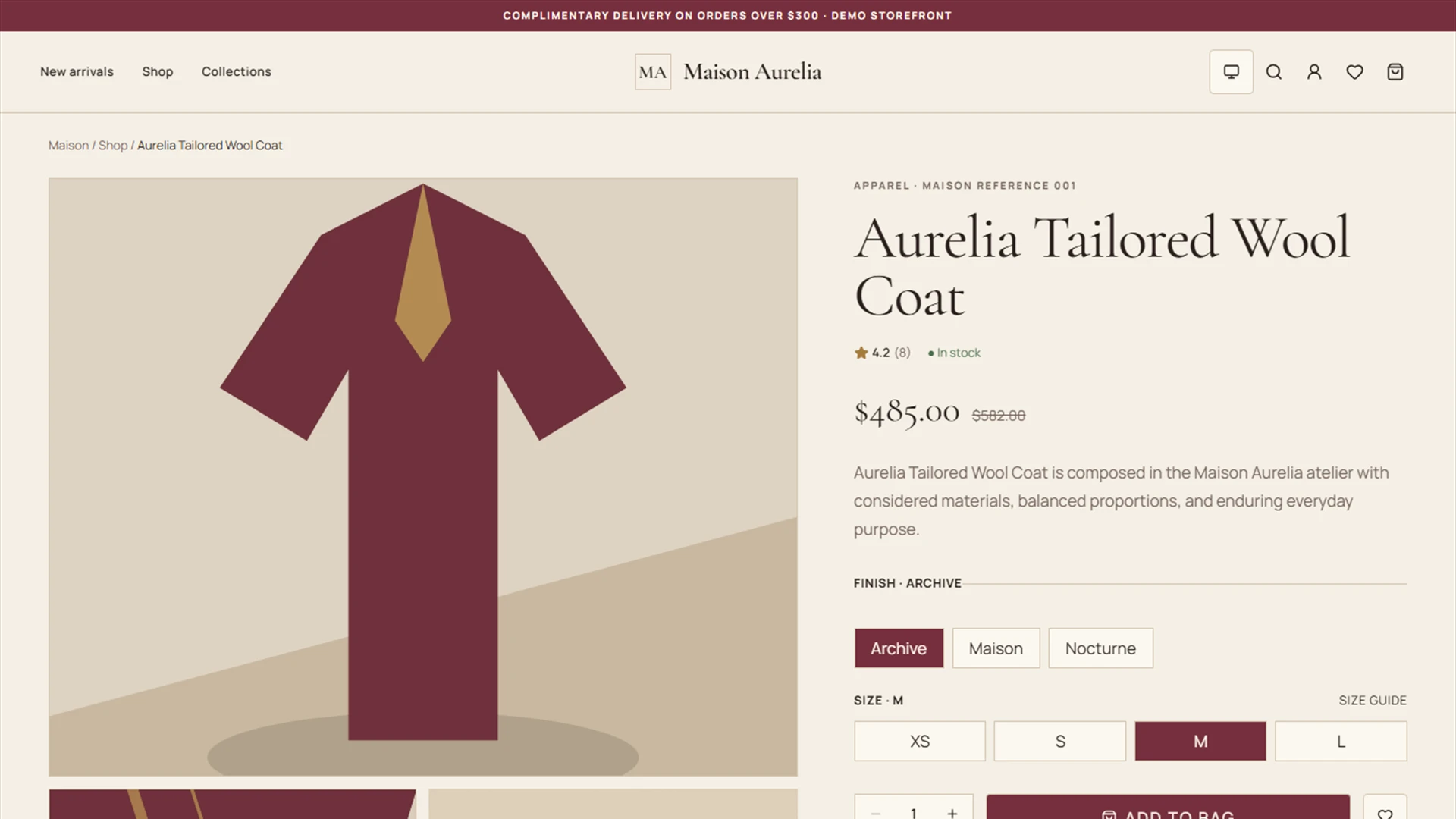 Maison Aurelia - Vintage Next.js eCommerce Platform Template