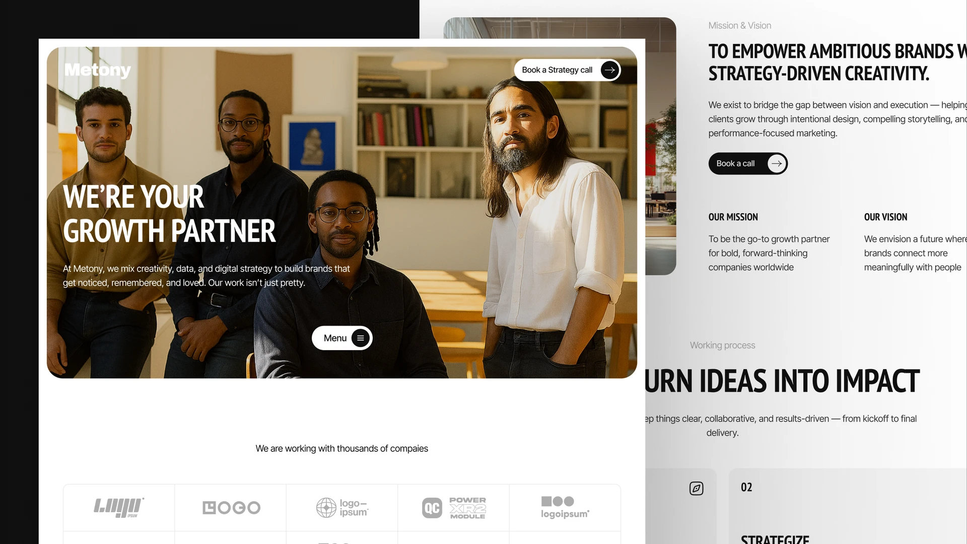 Metony - Creative Agency & Marketing Agency Framer and Figma Template