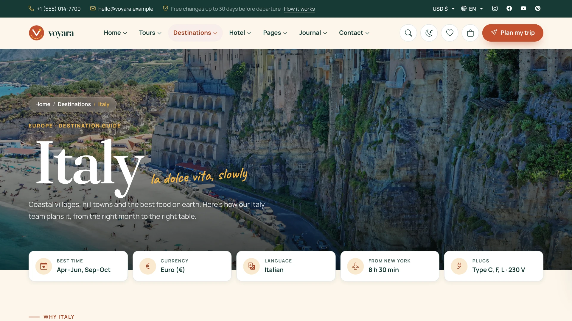 Voyara - Travel Agency & Boutique Hotel HTML Template