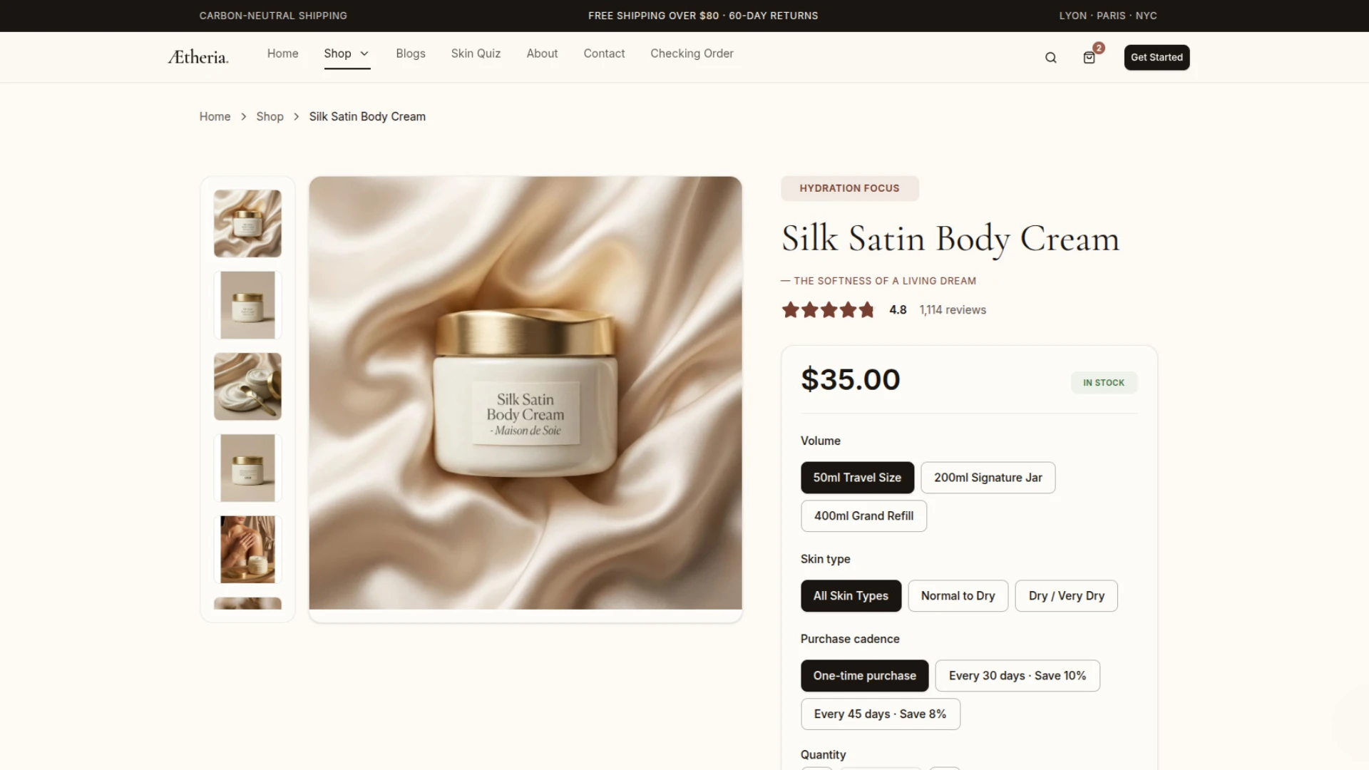 Aetheria Botanicals - Skincare & Beauty Next.js Storefront Template