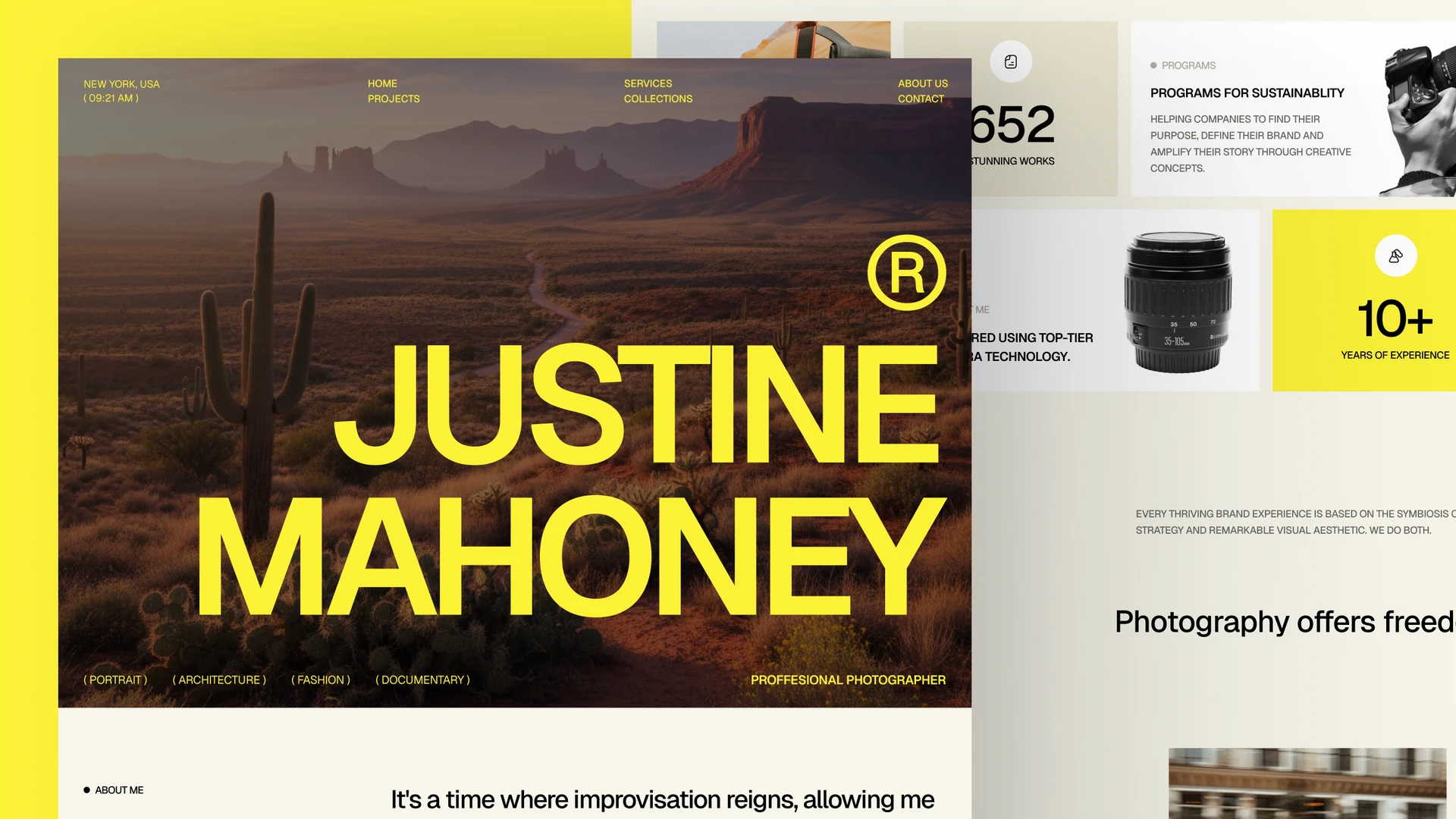 Justine - Photography & Photographer Framer and Figma Agency Template
