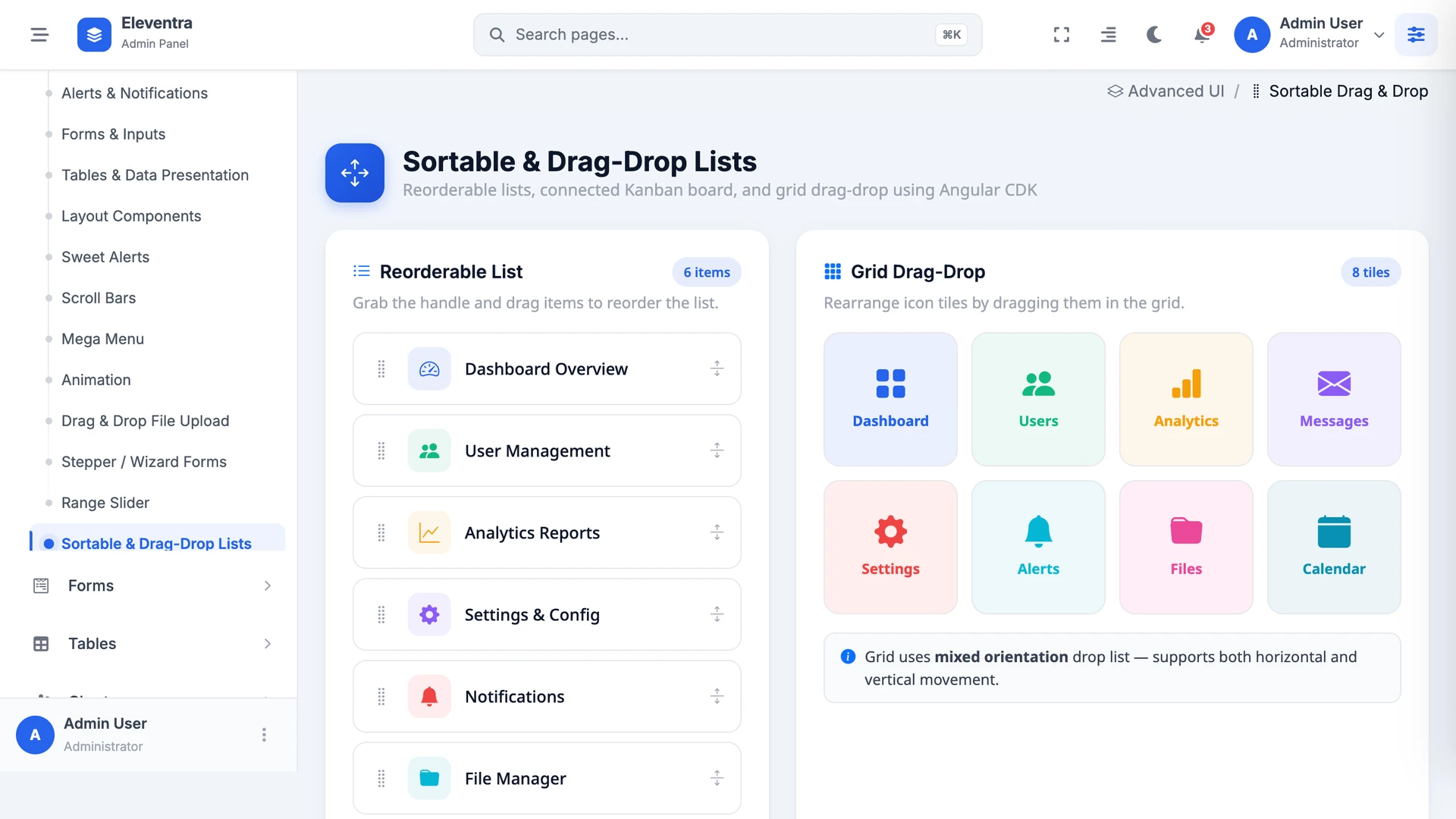 Eleventra - Angular 21 Admin Dashboard Template + UI Kit + 90+ Pages