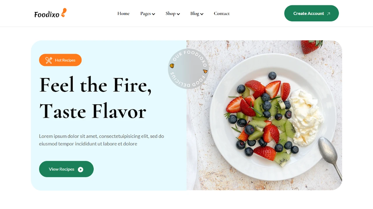 Foodixo - Food & Restaurant HTML Website Template