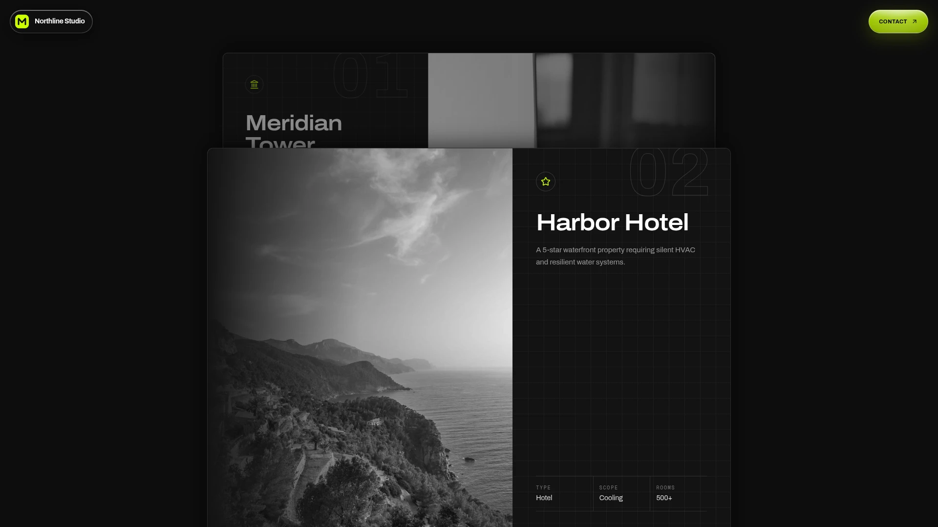 Northline - Dark Modern Editorial Portfolio Landing Template (Screenshot 4 of 10)