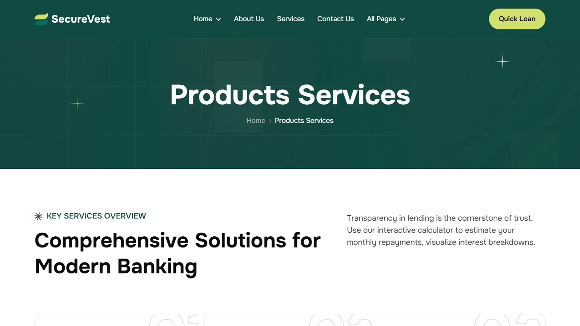 SecureVest - Vue.js Digital Banking & Financial Services Template