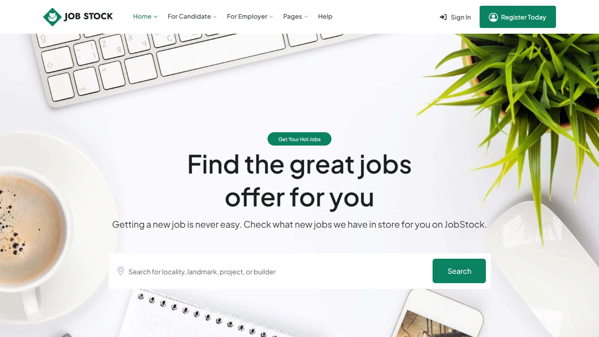 JobStock - CodeIgniter Job Listing, Job Portal Landing & Dashboard Template