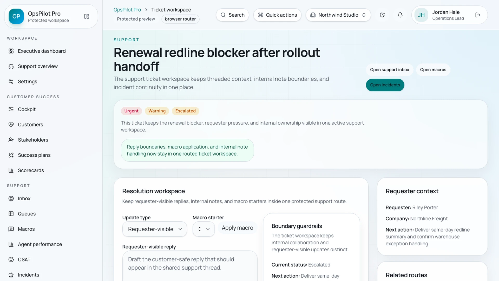 OpsPilot Pro - React CRM, Support, Billing & Admin Dashboard