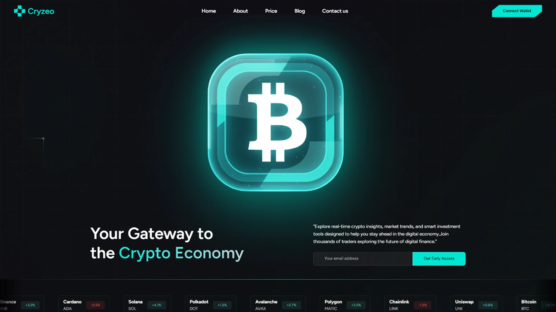 Cryzeo - Premium Cryptocurrency and Web3 Landing Page Figma UI Kit