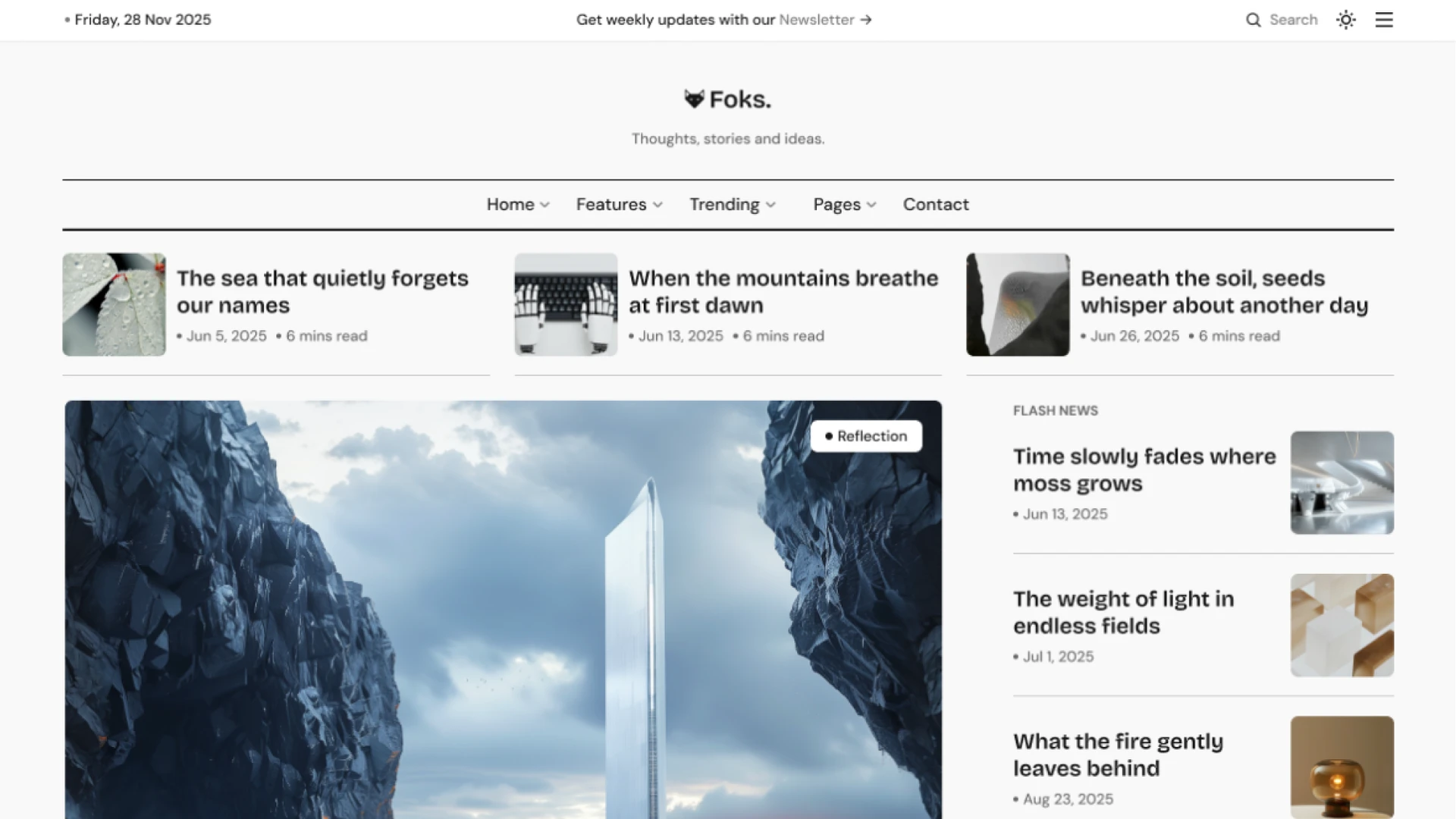 Foks - Lightweight Minimal Magazine & Blog WordPress Theme