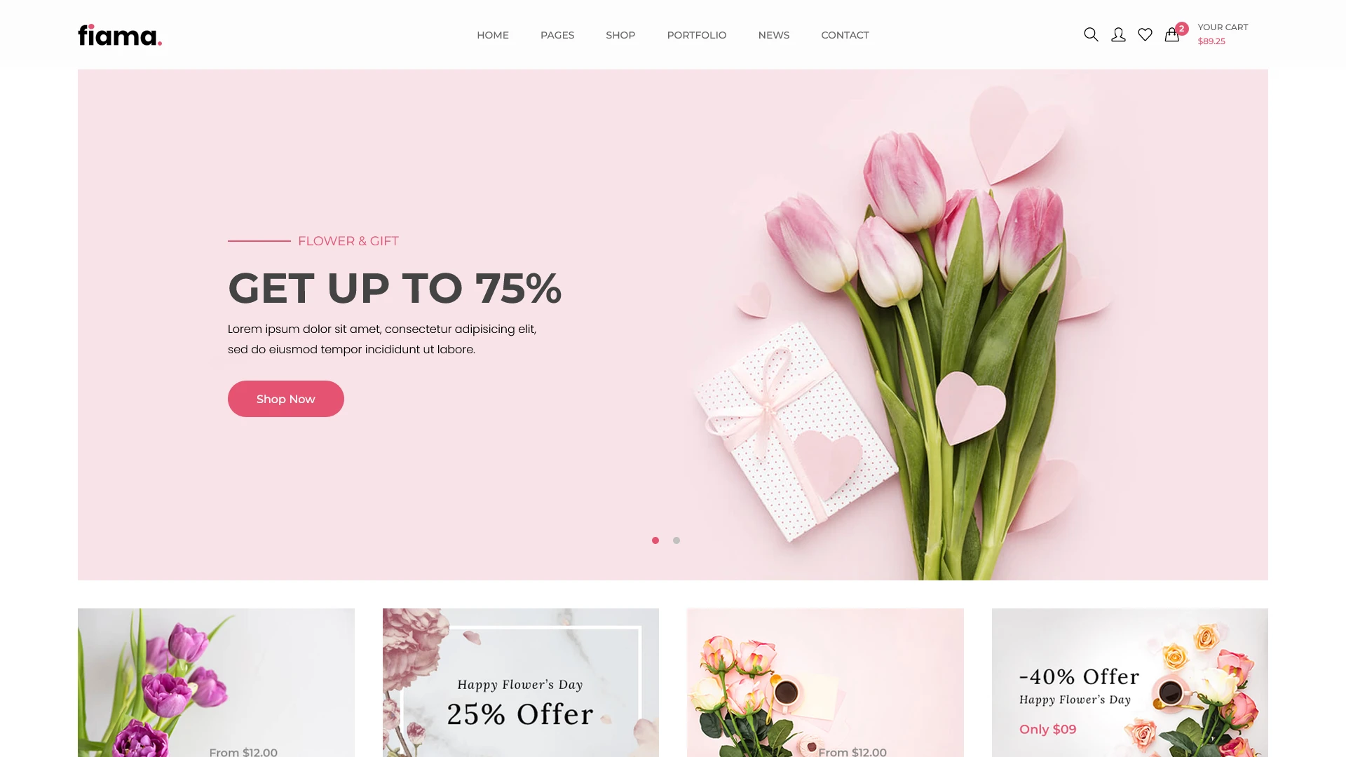 Fiama - Flower Shop & Florist eCommerce Bootstrap Template