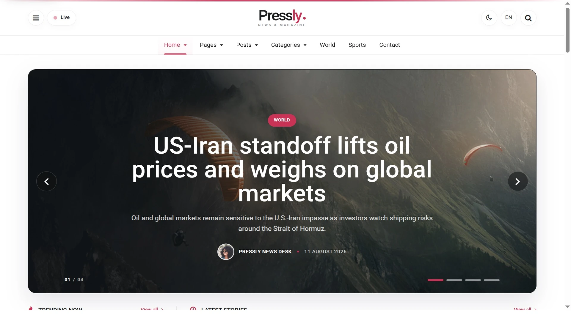 Pressly - News & Magazine Template + RTL