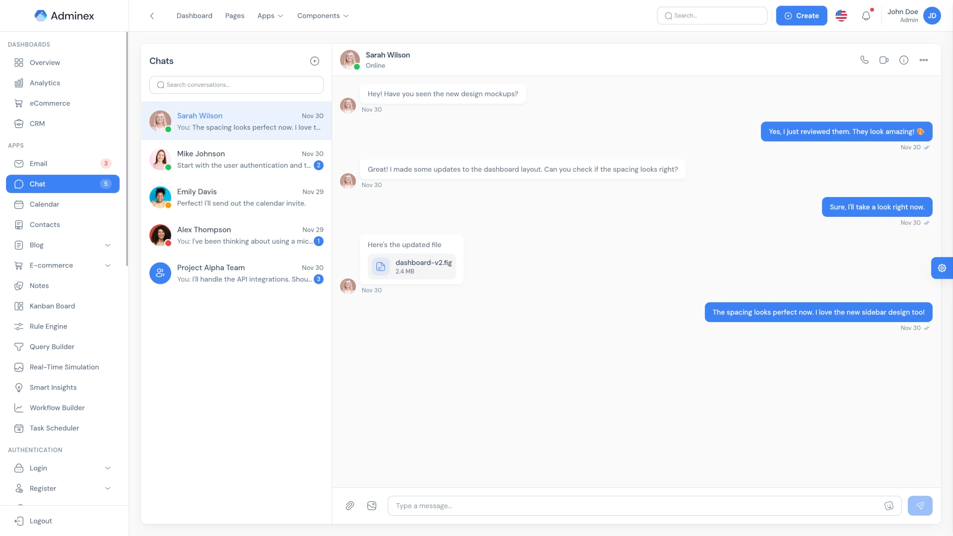 Adminex - React 19 Admin Dashboard Template with Tailwind CSS 4