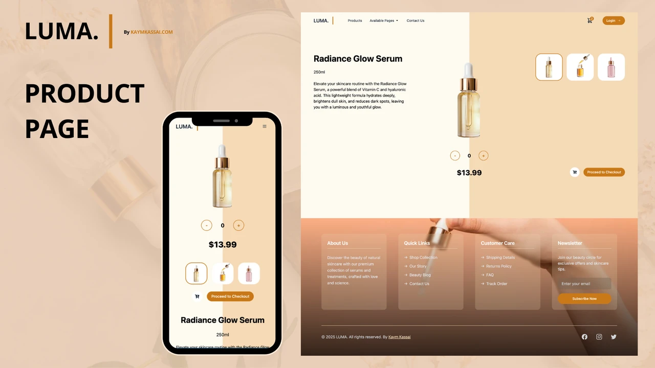 LUMA - Elegant Beauty eCommerce Template - React, Next.js & Tailwind CSS