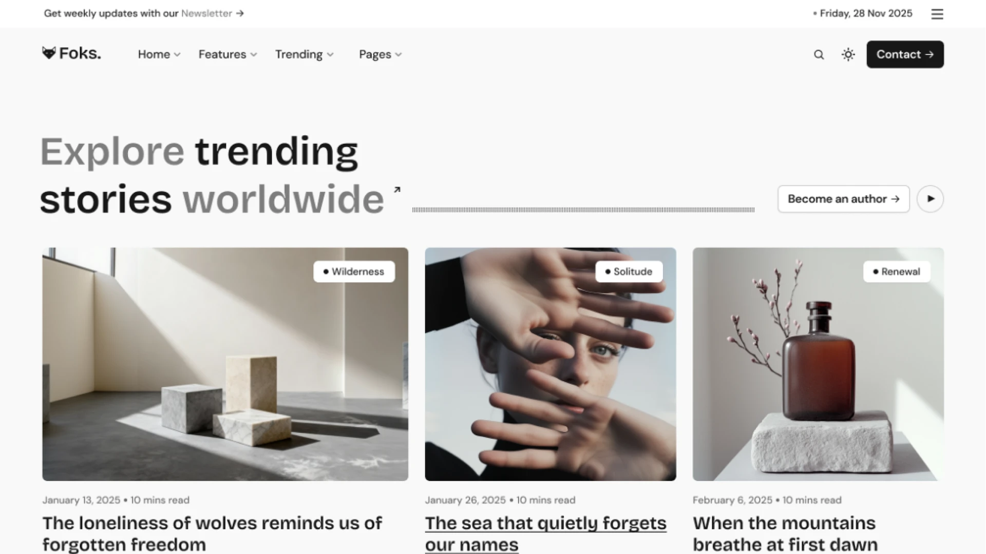 Foks - Lightweight Minimal Magazine & Blog WordPress Theme