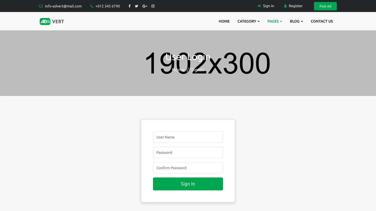 Advert - Classified Ads Template