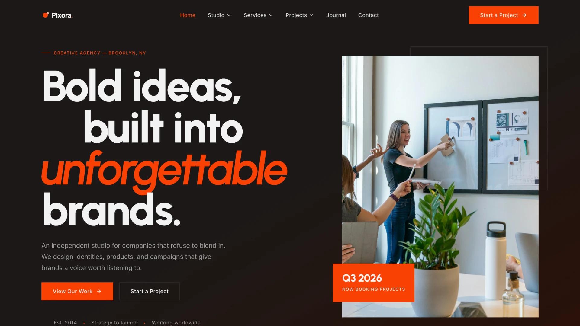 Pixora - Creative Agency & Designer Portfolio HTML Template