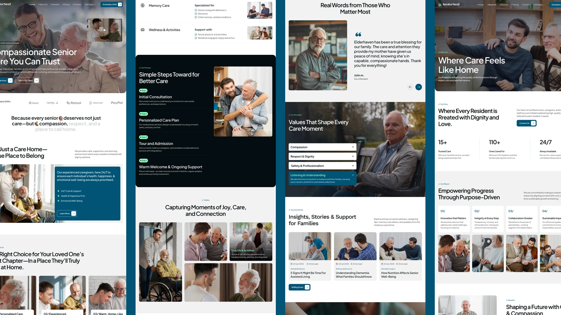 SeniorNest - Elder Care, Nursing & Senior Care Framer and Figma Template