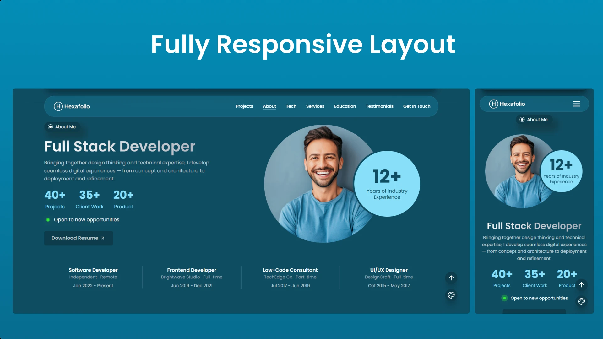 Hexafolio - Personal Portfolio React Template