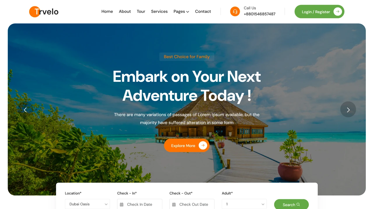 Trvelo - Tour & Travel Agency Booking HTML Template