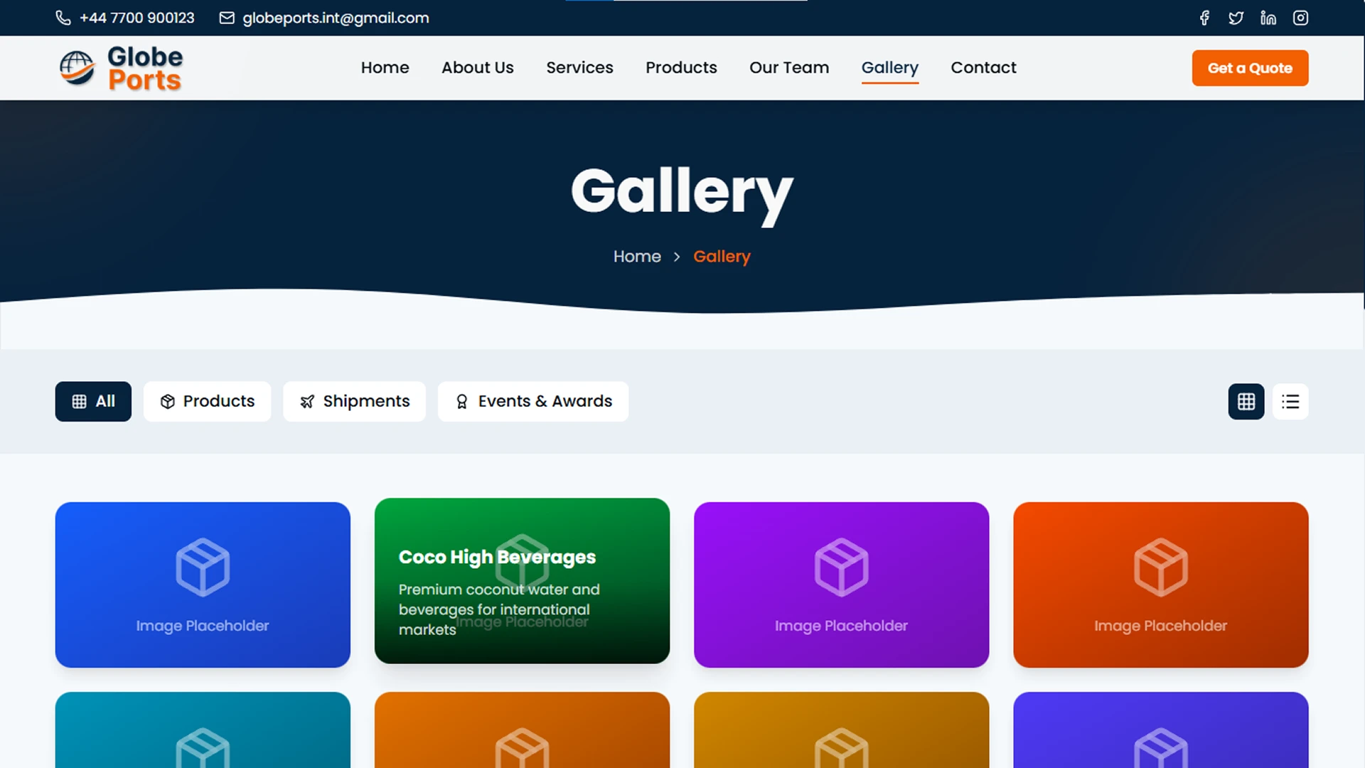 GlobePorts - Import Export Business Website Next.js Tailwind CSS