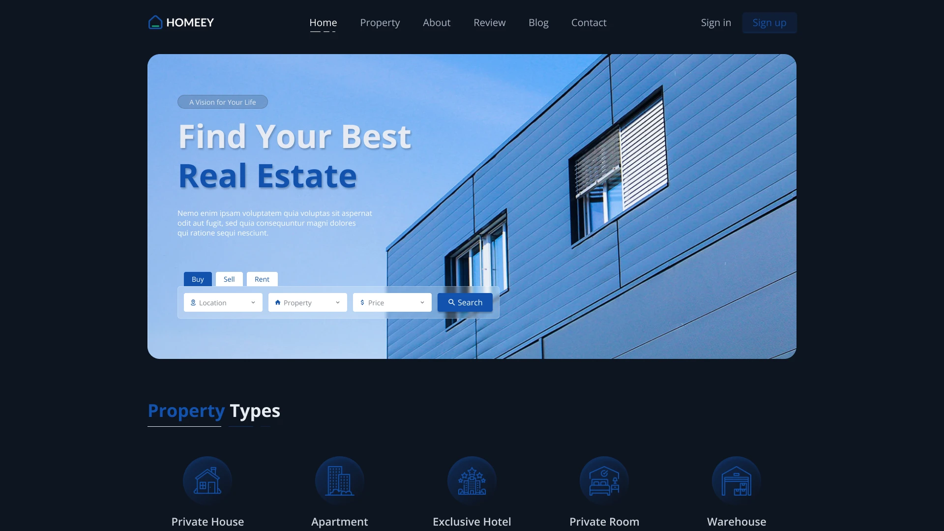 Homeey - Modern Real Estate Figma Template