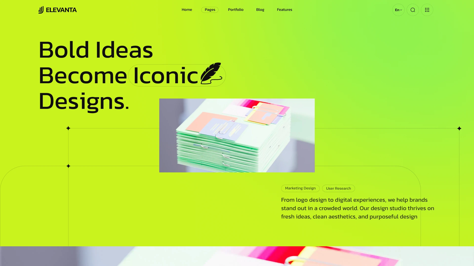 Elevanta - Digital Agency & Services Figma Template (Screenshot 1 of 1)