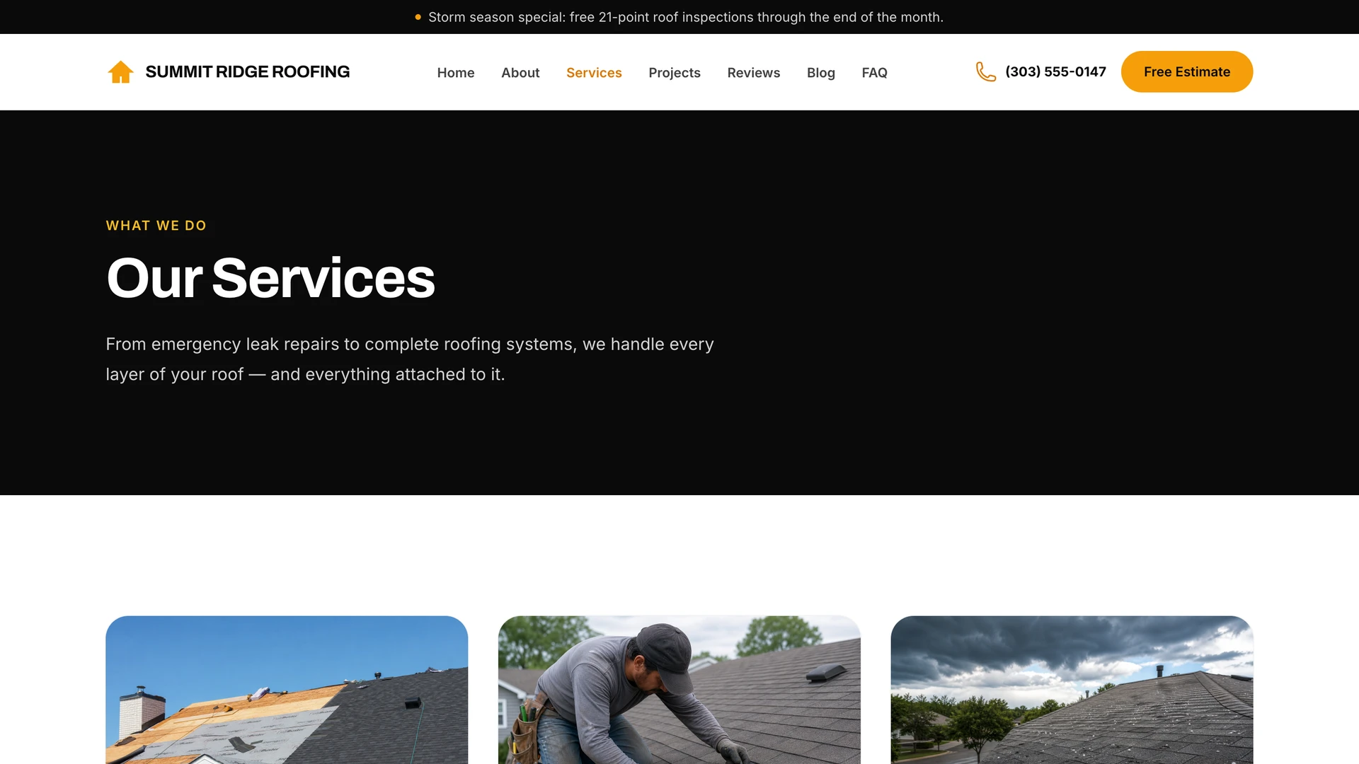 Apex - Professional Roofing Company Website Template